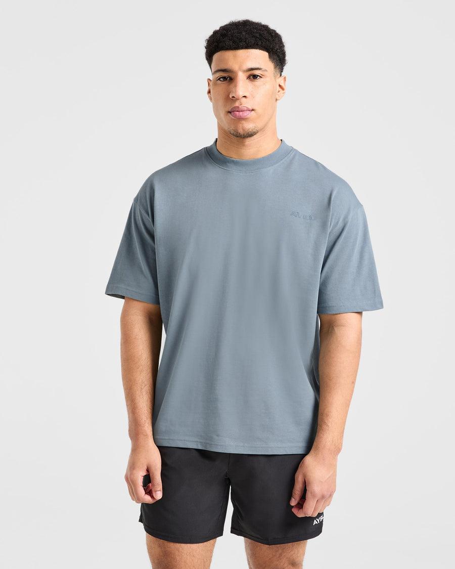 Blur Oversized T Shirt - Steel Bleu