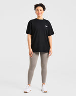 Focused Wavy Oversized T Shirt - Noir