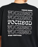 Focused Wavy Oversized T Shirt - Noir
