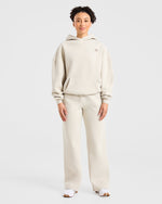 Retro Athletics Oversized Hoodie - Sand