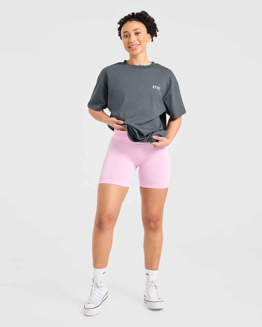 Sculpting Season Oversized T Shirt - Gris/Rose