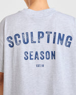Sculpting Season Oversized T Shirt - Heather Gris/Navy