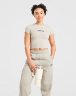 Sports Club Baby Tee - Beige/Navy