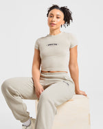 Sports Club Baby Tee - Beige/Navy