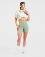 Sports Club Wavy Oversized T Shirt - Off Blanc/Vert