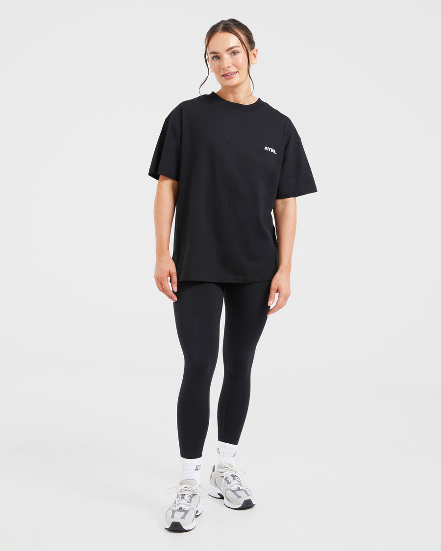 AYBL Lift Italic Oversized T Shirt - Noir