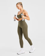 Sculpt Wrap Leggings - Deep Khaki
