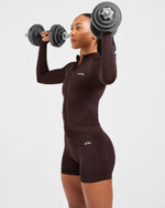 Empower Seamless Full Zip Jacket - Cocoa Brun
