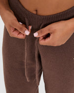 Varsity Oversized Knitted Joggers - Marron