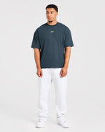 Relentless Eagle Oversized T Shirt - Petrol Bleu