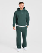 Heavy Lifting Gothic Oversized Straight Leg Joggers - Midnight Teal