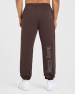 Heavy Lifting Gothic Oversized Joggers - Marron/Crème
