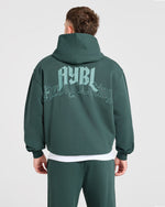 Heavy Lifting Gothic Oversized Hoodie - Midnight Teal