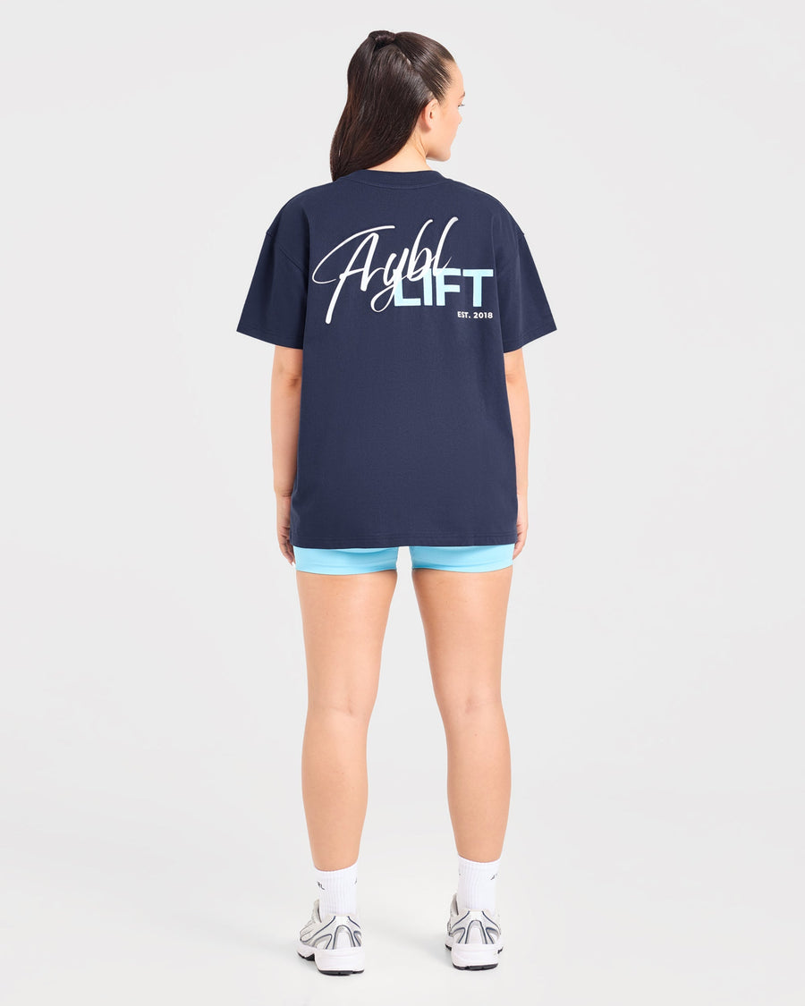 Lift Graphic 2.0 Oversized T Shirt - Navy