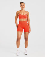 Empower Seamless Shorts - Hot Orange