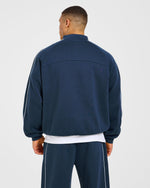 Restore Oversized 1/4 Zip Pullover - Navy Blue