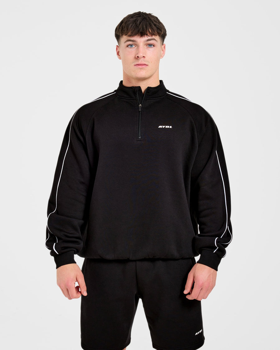 Restore Oversized 1/4 Zip Pullover - Black