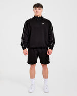 Restore Oversized 1/4 Zip Pullover - Black
