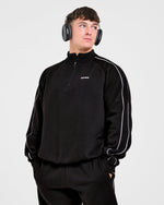 Restore Oversized 1/4 Zip Pullover - Black