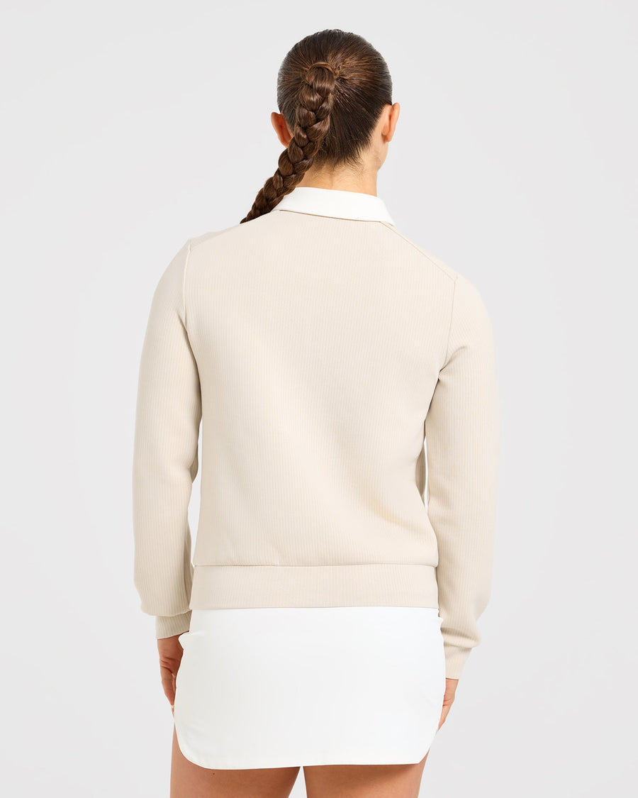 Signature Long Sleeve Polo - Sand