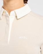 Signature Long Sleeve Polo - Sand