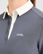 Signature Long Sleeve Polo - Steel Bleu