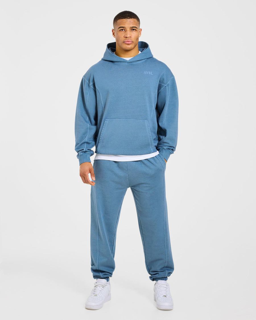 Lift Club Distressed Joggers - Washed Indigo