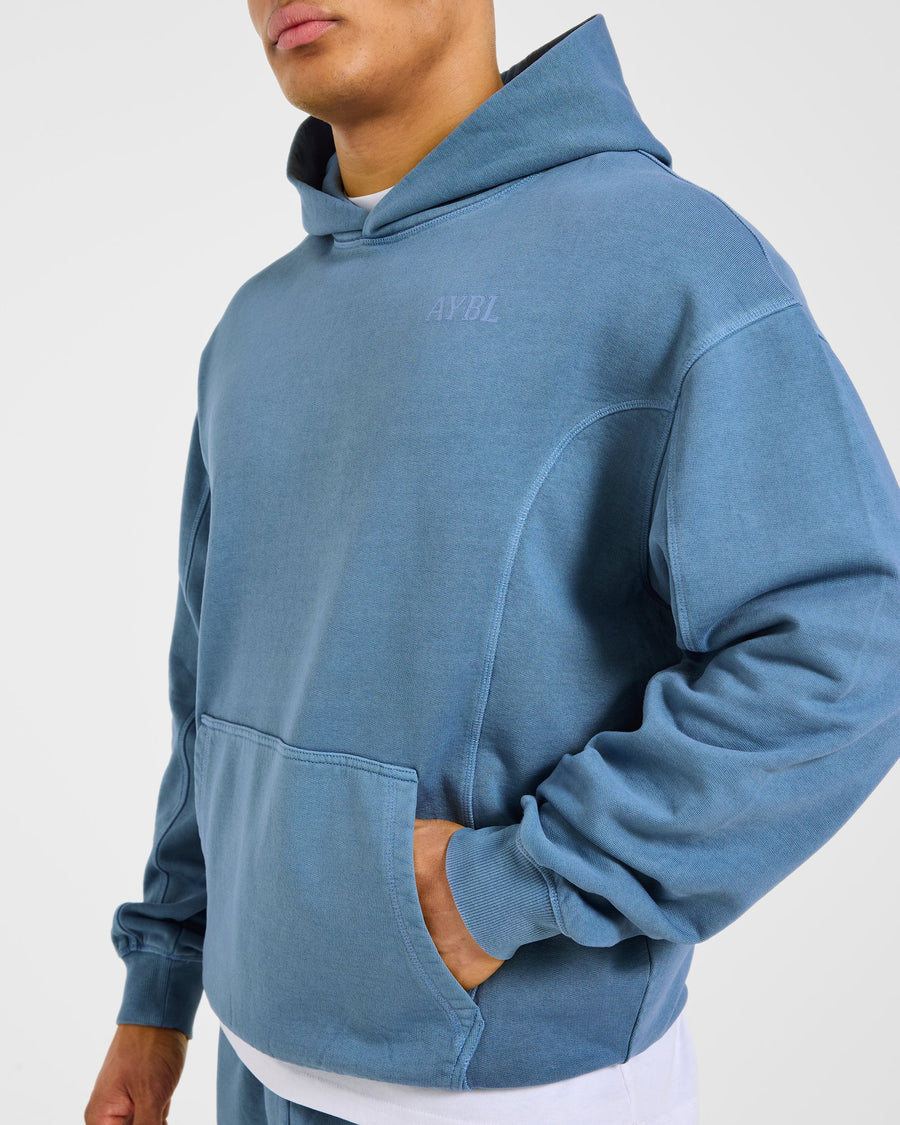 Lift Club Distressed Hoodie - Washed Indigo