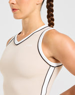 Signature V Neck Dress - Sand
