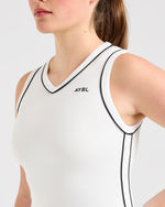 Signature V Neck Dress - Blanc