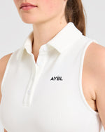 Signature Collar Dress - Blanc