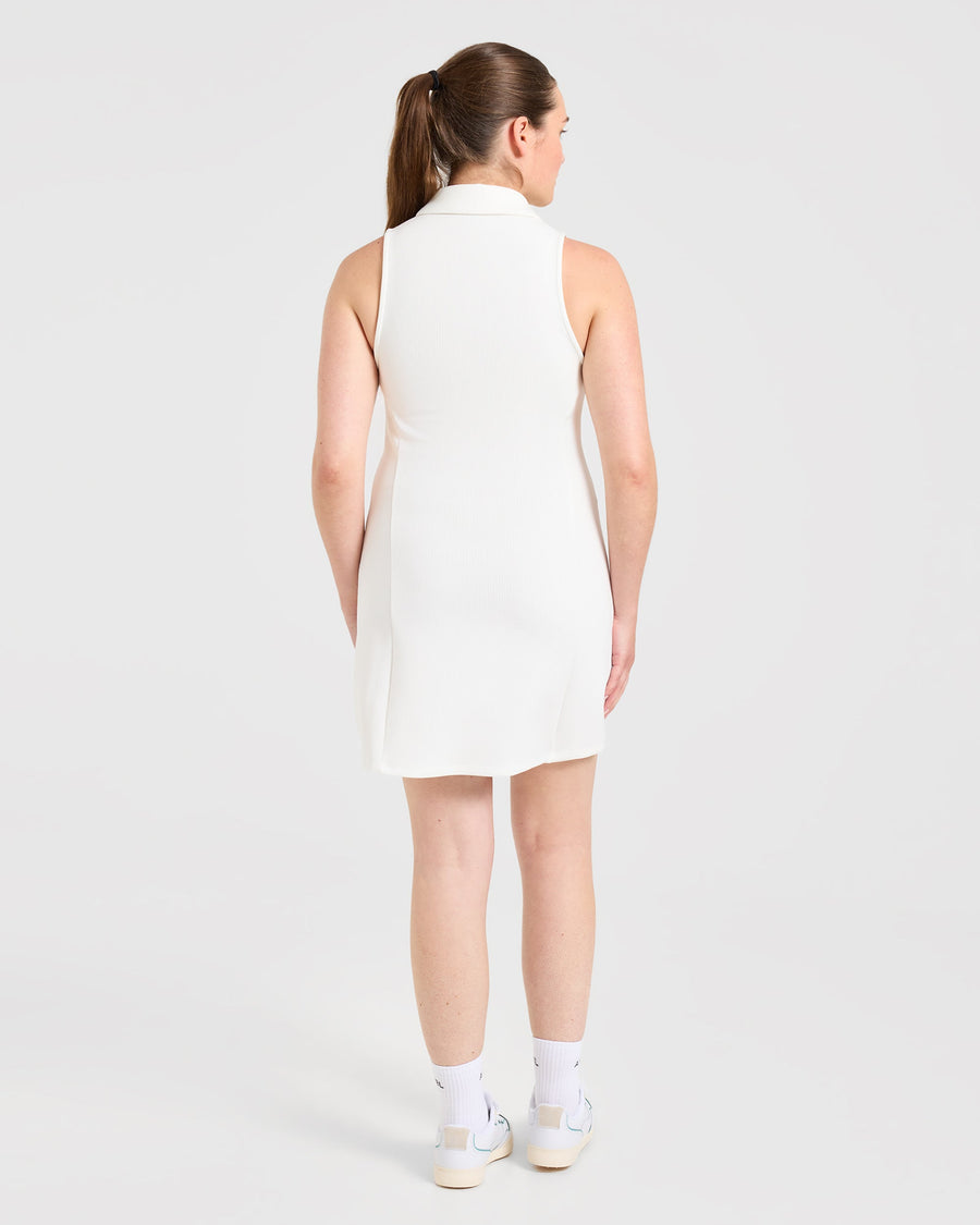 Signature Collar Dress - Blanc
