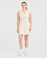 Classic Pleated Dress - Sand