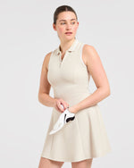 Classic Pleated Dress - Sand