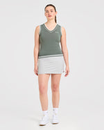 Classic Knitted V Neck Vest - Hillside Vert