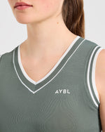 Classic Knitted V Neck Vest - Hillside Vert