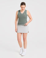 Classic Knitted V Neck Vest - Hillside Vert