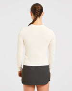 Classic Knitted Long Sleeve Polo - Beige