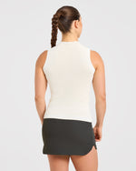 Classic Knitted High Neck Vest - Beige