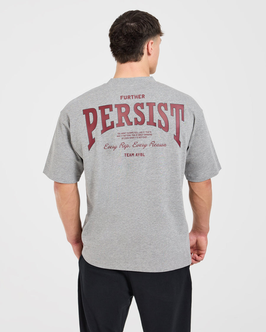 Cam Kissel x Persist Oversized T Shirt - Mid Gris Marl