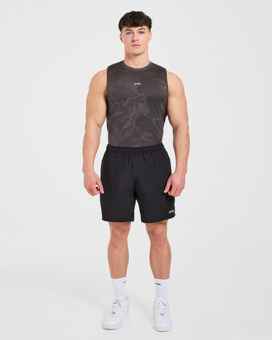 Camo Seamless Tank - Charcoal