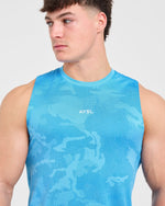Camo Seamless Tank - Bright Aqua