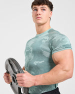Camo Seamless T Shirt - Mist Sage