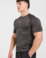 Camo Seamless T Shirt - Charcoal