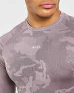Camo Seamless Long Sleeve T Shirt - Woodland Taupe