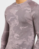 Camo Seamless Long Sleeve T Shirt - Woodland Taupe