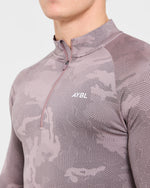 Camo Seamless 1/4 Zip Pullover - Woodland Taupe