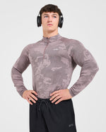Camo Seamless 1/4 Zip Pullover - Woodland Taupe