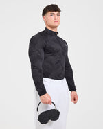 Camo Seamless 1/4 Zip Pullover - Noir