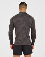 Camo Seamless 1/4 Zip Pullover - Charcoal
